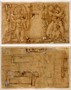 Carracci Annibale-Due studi per "termini" decorativi (recto) - Schizzi di mensole, di fregi e scarabocchi (verso)